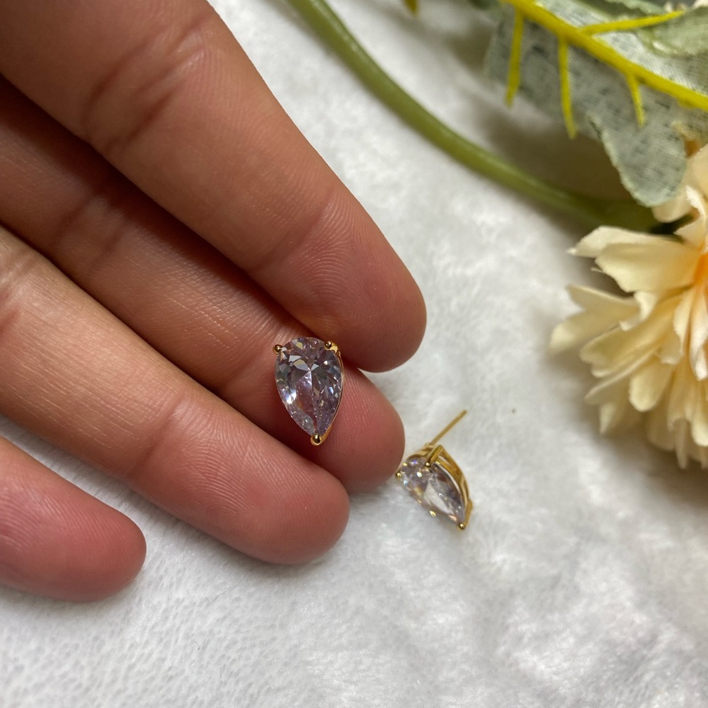 Gold plated Cubic Zirconia studs